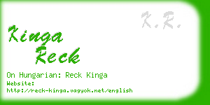 kinga reck business card